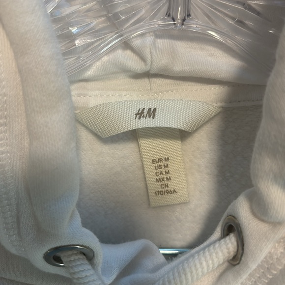 H&M Women’s M White Oversized Milano Embroidered Hoodie Sweatshirt - Picture 9 of 9